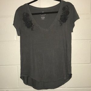 American Eagle floral shoulder top